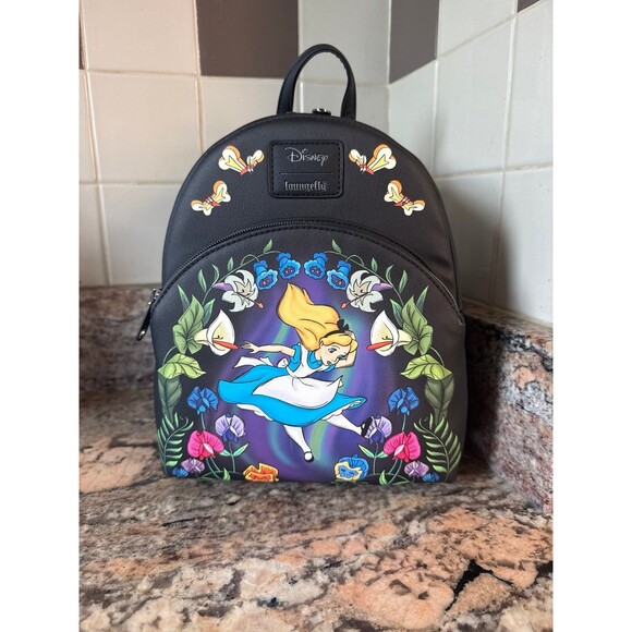 Loungefly Disney Alice In Wonderland Garden Fall Mini Backpack NEW main image 5